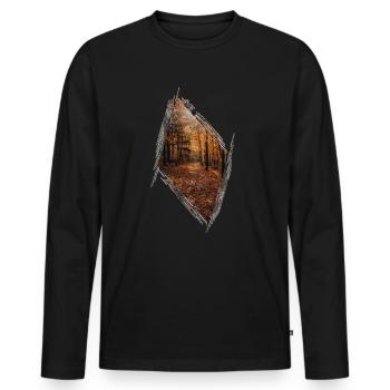 Automne - T-shirt manches longues Premium bio Homme - noir - Devant - Nico (187cm)