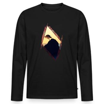 Arbre - T-shirt manches longues Premium bio Homme - noir - Devant - Nico (187cm)