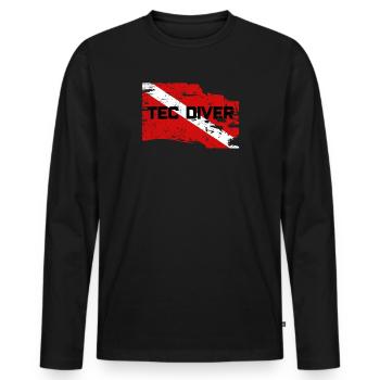 TEC DIVER - T-shirt manches longues Premium bio Homme - noir - Devant - Nico (187cm)