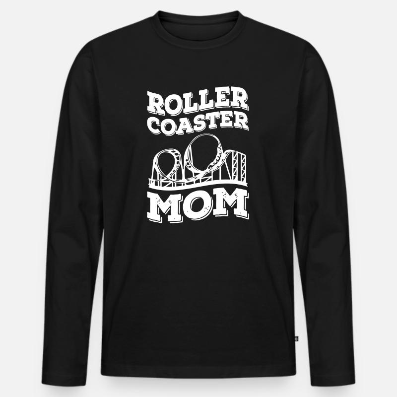 Roller Coaster Mom - Männer Premium Bio Langarmshirt - Schwarz