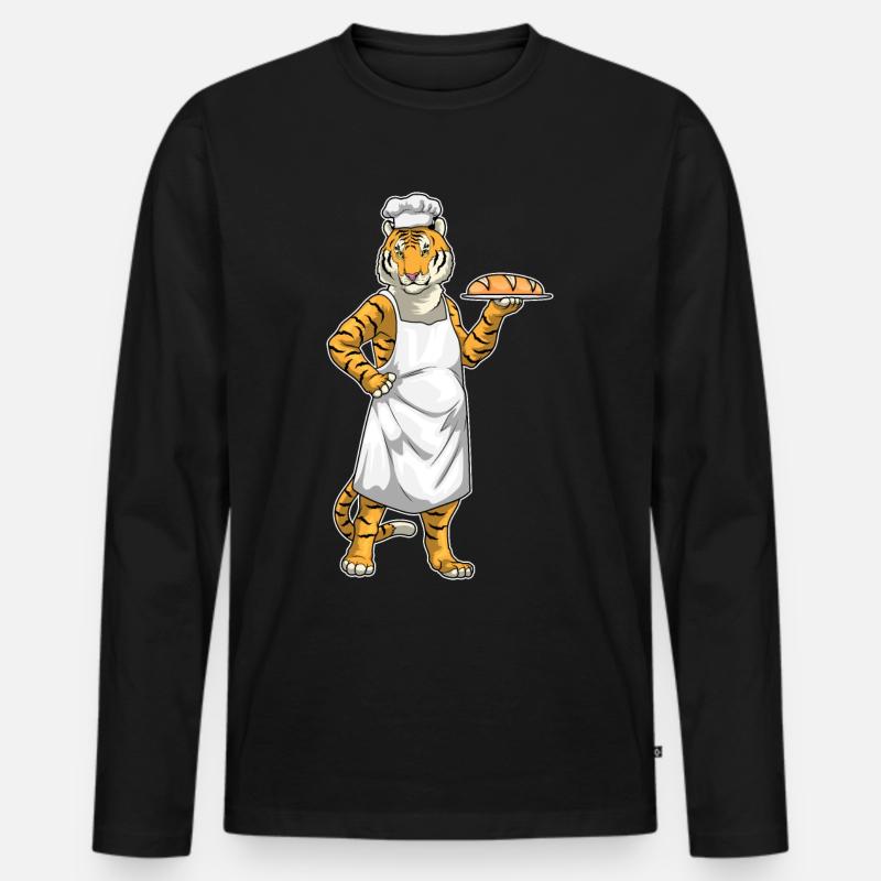 Tiger Baker Bread - Men's Premium Organic Long Sleeve Shirt - black