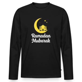 Ramadan Murbarak - Männer Premium Bio Langarmshirt - Schwarz - Vorne - Nico (187cm)