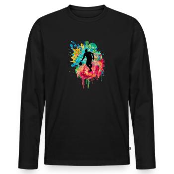 Joueur de basket-ball - Pop Art - T-shirt manches longues Premium bio Homme - noir - Devant - Nico (187cm)