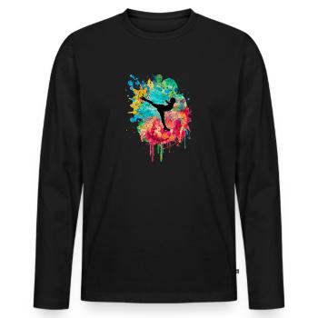 Eiskunstlauf PopArt - Männer Premium Bio Langarmshirt - Schwarz - Vorne - Nico (187cm)