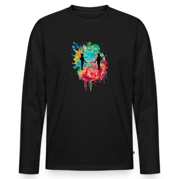 Escrime et escrime PopArt - T-shirt manches longues Premium bio Homme - noir - Devant - Nico (187cm)