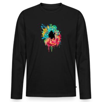 Deep Sea Divers and Divers PopArt - Men's Premium Organic Long Sleeve Shirt - black - Front - Nico (187cm)
