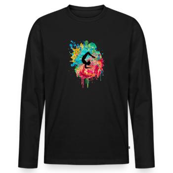 Yoga and Pilates in PopArt - Men's Premium Organic Long Sleeve Shirt - black - Front - Nico (187cm)