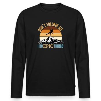 Escalade - Epic - T-shirt manches longues Premium bio Homme - noir - Devant - Nico (187cm)