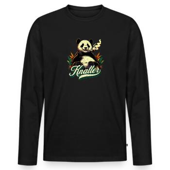 Ganjabär Legalisierung Kiffer - Männer Premium Bio Langarmshirt - Schwarz - Vorne - Nico (187cm)