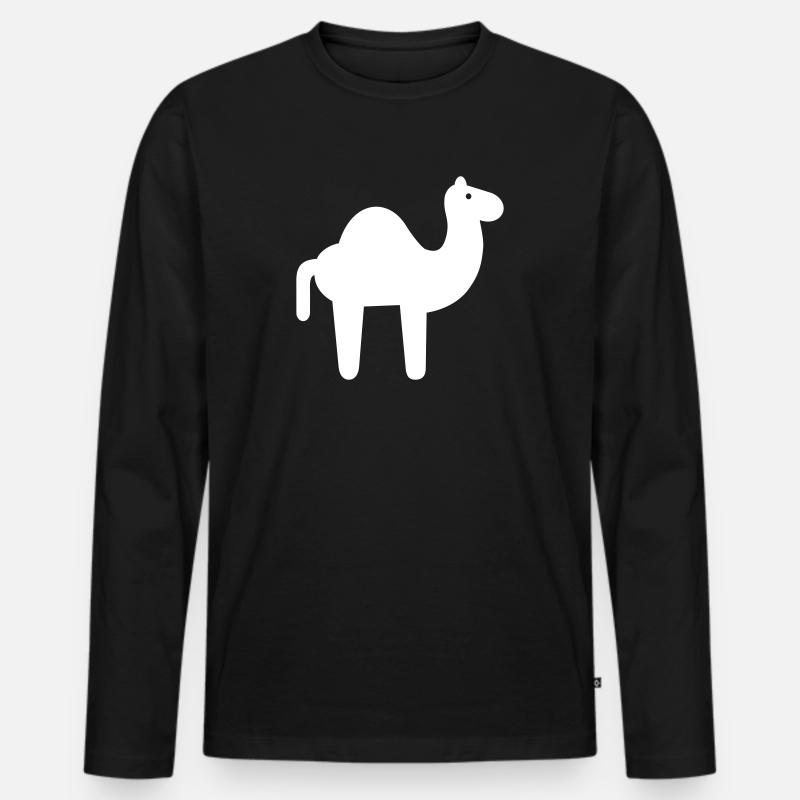 Kamel - Männer Premium Bio Langarmshirt - Schwarz