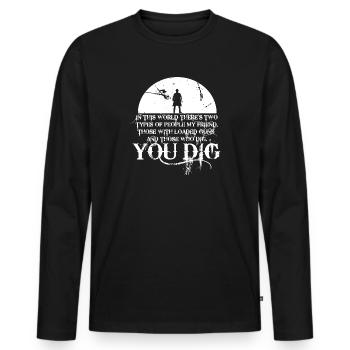 occidental - T-shirt manches longues Premium bio Homme - noir - Devant - Nico (187cm)