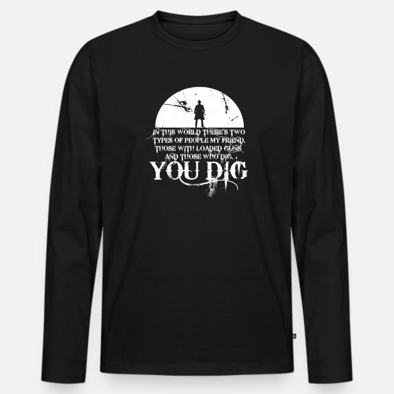 Western - Männer Premium Bio Langarmshirt - Schwarz