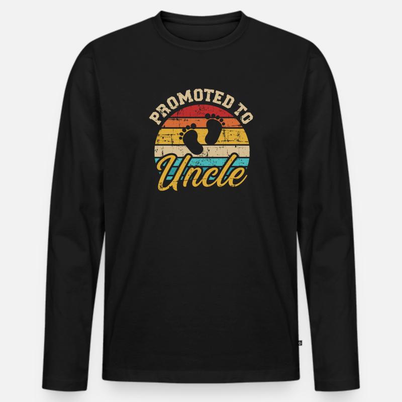 Onkel - Männer Premium Bio Langarmshirt - Schwarz