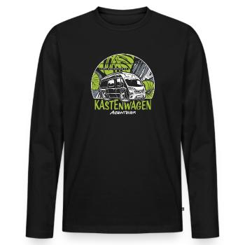 Aventure en camionnette - T-shirt manches longues Premium bio Homme - noir - Devant - Nico (187cm)
