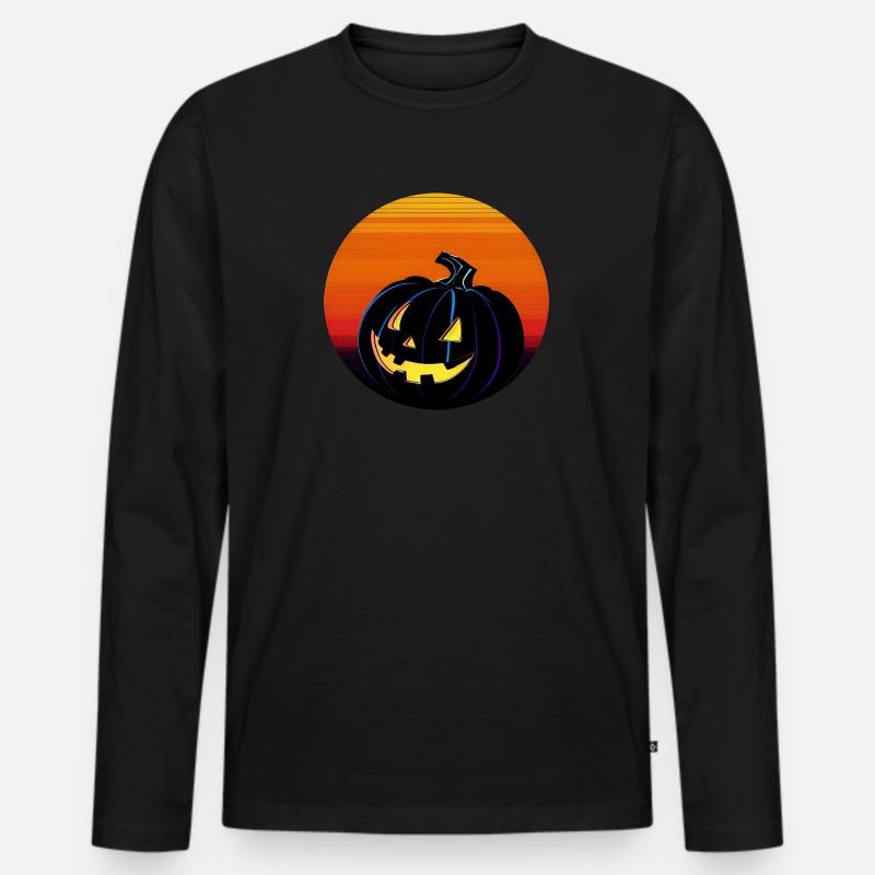 Halloween - Männer Premium Bio Langarmshirt - Schwarz