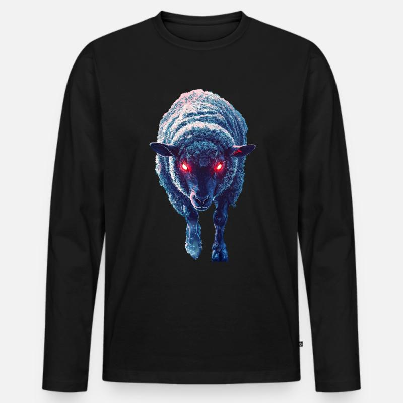 Schaf - Männer Premium Bio Langarmshirt - Schwarz