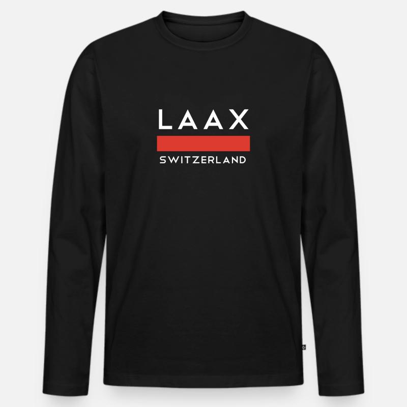 Laax - Männer Premium Bio Langarmshirt - Schwarz
