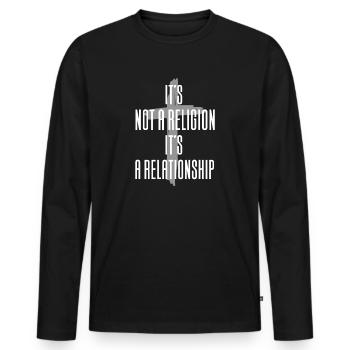 Jésus Dieu Christ - T-shirt manches longues Premium bio Homme - noir - Devant - Nico (187cm)
