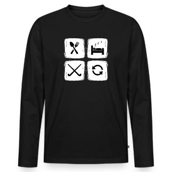 feldhockey hockey hockey répétition - T-shirt manches longues Premium bio Homme - noir - Devant - Nico (187cm)