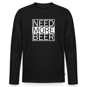 Funny Beer Saying Gift Idea Party - Men's Premium Organic Long Sleeve Shirt - black - Front - Nico (187cm)