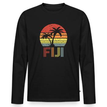 Fidji - T-shirt manches longues Premium bio Homme - noir - Devant - Nico (187cm)