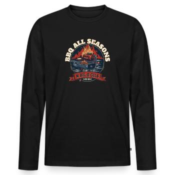 Grillmaster - BBQ Shirt - Männer Premium Bio Langarmshirt - Schwarz - Vorne - Nico (187cm)