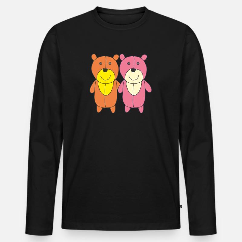 bären freunde 2 - Männer Premium Bio Langarmshirt - Schwarz