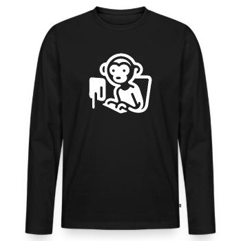 Code Affe - Männer Premium Bio Langarmshirt - Schwarz - Vorne - Nico (187cm)
