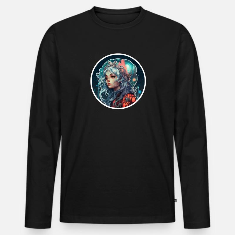 Sci Fi Fantasy Mädchen - Männer Premium Bio Langarmshirt - Schwarz