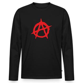 Anarchie Rouge - T-shirt manches longues Premium bio Homme - noir - Devant - Nico (187cm)