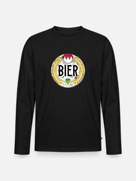 Hops, Malt & Franconia -Beer- - Men's Premium Organic Long Sleeve Shirt - black