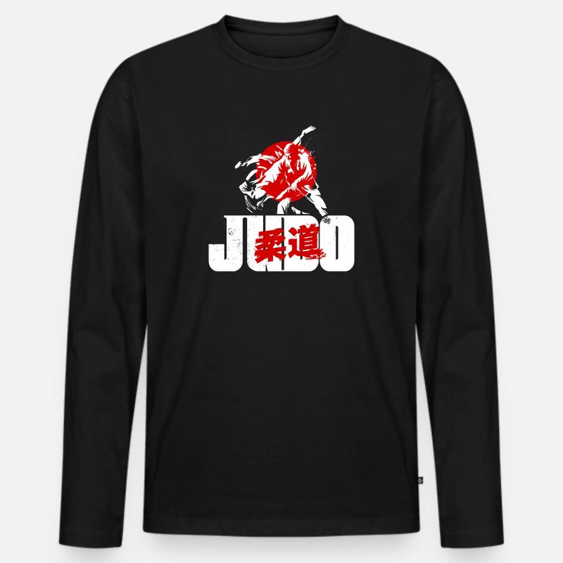 Judo - Männer Premium Bio Langarmshirt - Schwarz