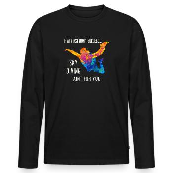 Skydive parachutiste Skydiver Chute libre - T-shirt manches longues Premium bio Homme - noir - Devant - Nico (187cm)