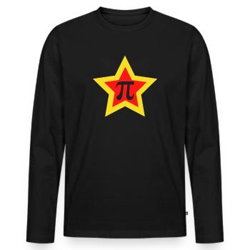 Pi dans une étoile - Maths Ingénieur Science - T-shirt manches longues Premium bio Homme - noir - Devant - Nico (187cm)
