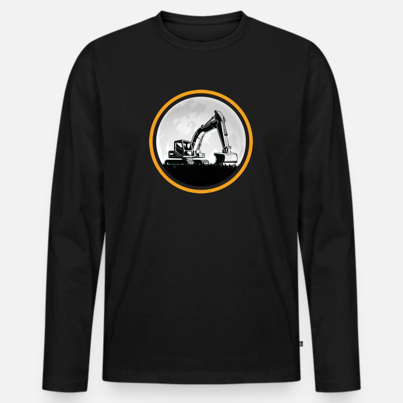 Bagger Baggerfahrer Baustelle Baggerschaufel - Männer Premium Bio Langarmshirt - Schwarz