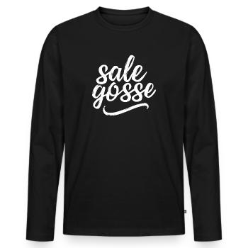 Sale gosse - T-shirt manches longues Premium bio Homme - noir - Devant - Nico (187cm)