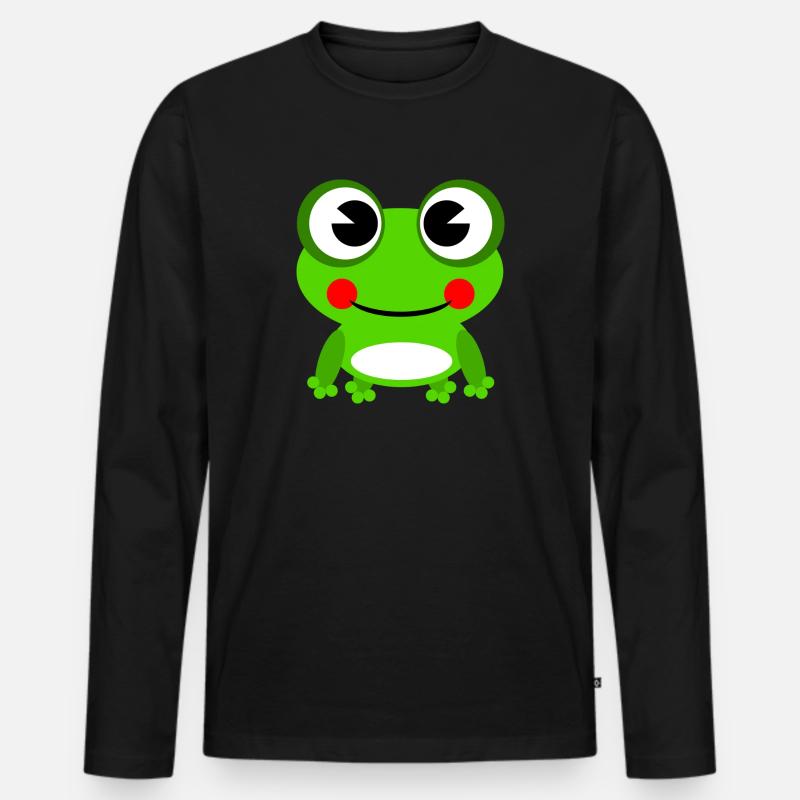 Frosch - Männer Premium Bio Langarmshirt - Schwarz