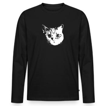 Cat, cats - Men's Premium Organic Long Sleeve Shirt - black - Front - Nico (187cm)