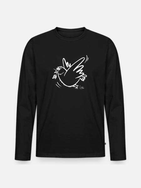 Dove of Peace - Men's Premium Organic Long Sleeve Shirt - black