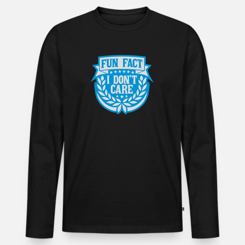 I dont care fact - Männer Premium Bio Langarmshirt - Schwarz