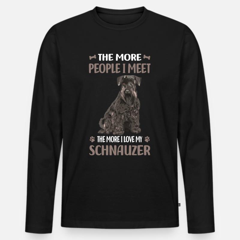 Schnauzer Hunderasse - Männer Premium Bio Langarmshirt - Schwarz