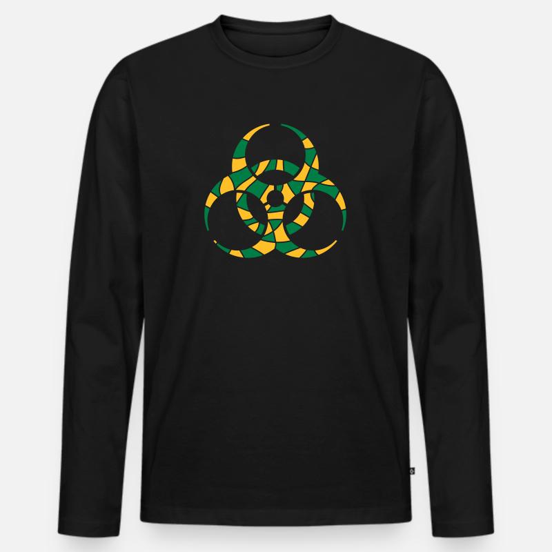 Symbol Biohazard Risse Design - Männer Premium Bio Langarmshirt - Schwarz