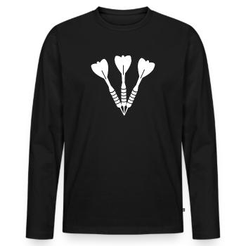 Fléchettes Sports Fun - T-shirt manches longues Premium bio Homme - noir - Devant - Nico (187cm)