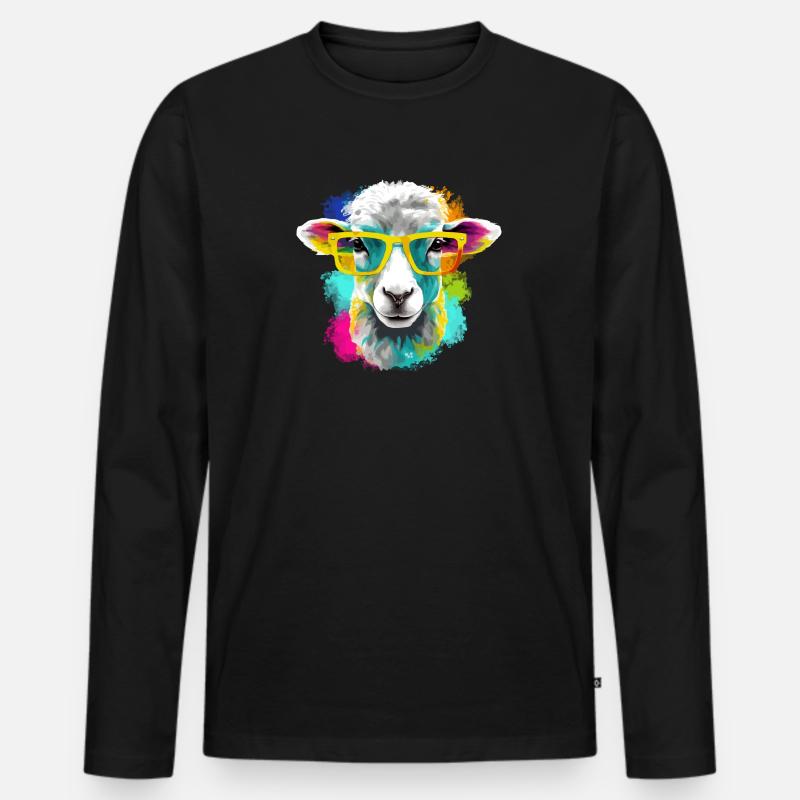 Bool das Schaf - Männer Premium Bio Langarmshirt - Schwarz