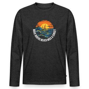 Freestyle Windsurfing - Men's Premium Organic Long Sleeve Shirt - heather anthracite - Front - Nico (187cm)