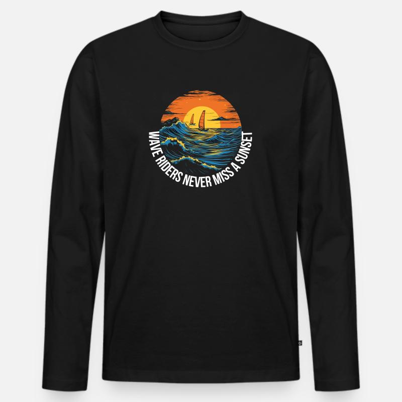 Freestyle Windsurfen - Männer Premium Bio Langarmshirt - Schwarz