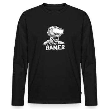 Zombie GAMER II - Men's Premium Organic Long Sleeve Shirt - black - Front - Nico (187cm)