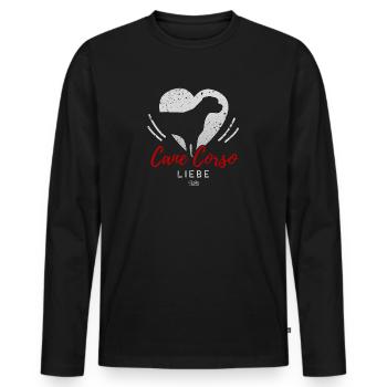 Cane Corso Liebe mit Herz - Männer Premium Bio Langarmshirt - Schwarz - Vorne - Nico (187cm)