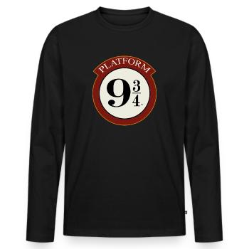 Harry Potter Platform 9 3/4 - Men's Premium Organic Long Sleeve Shirt - black - Front - Nico (187cm)