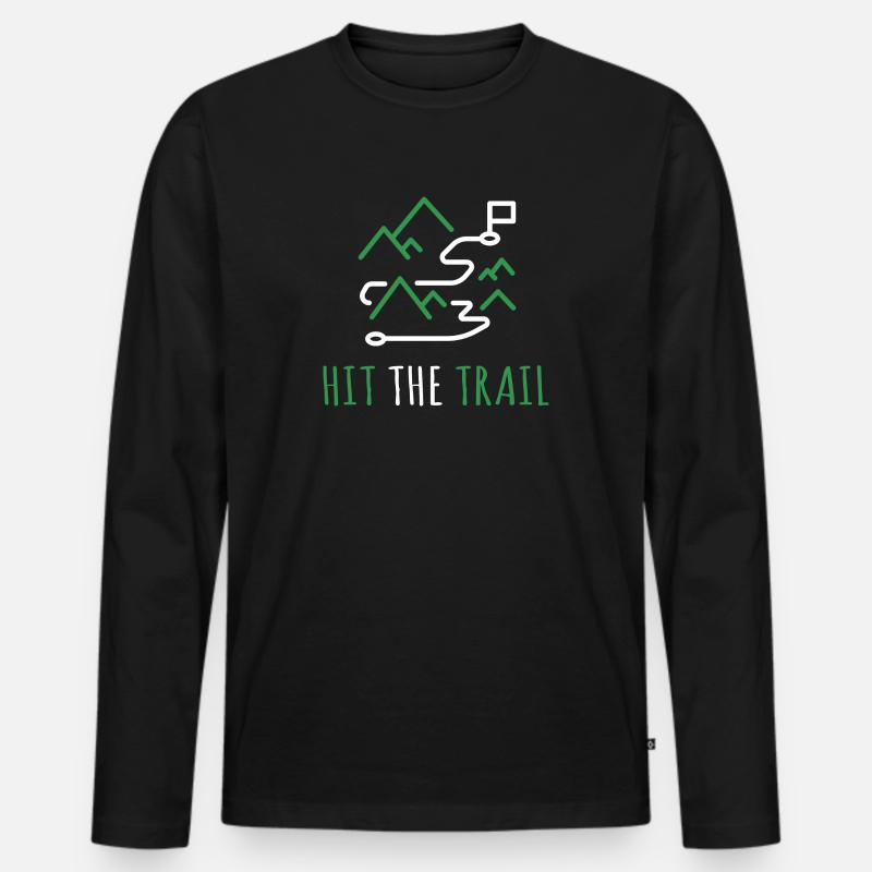 Trailrunning Traillauf Jogging Shirt Geschenk - Männer Premium Bio Langarmshirt - Schwarz